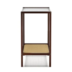 Nachttisch Glas ORVO 45 x 55 cm braun