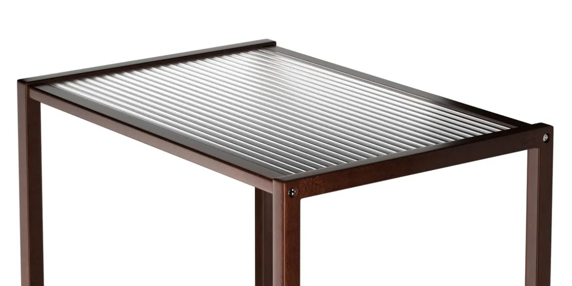 Nachttisch Glas ORVO 45 x 55 cm braun