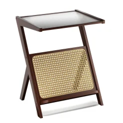 Nachttisch Glas ORVO 45 x 35 x 56 cm braun