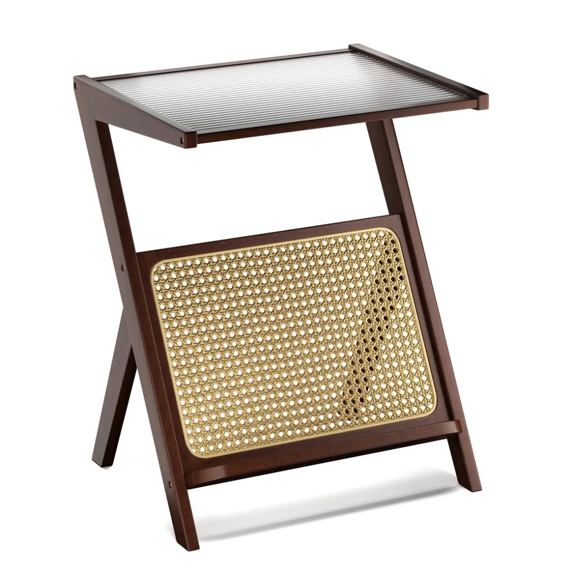 Nachttisch Glas ORVO 45 x 35 x 56 cm braun