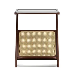 Nachttisch Glas ORVO 45 x 35 x 56 cm braun