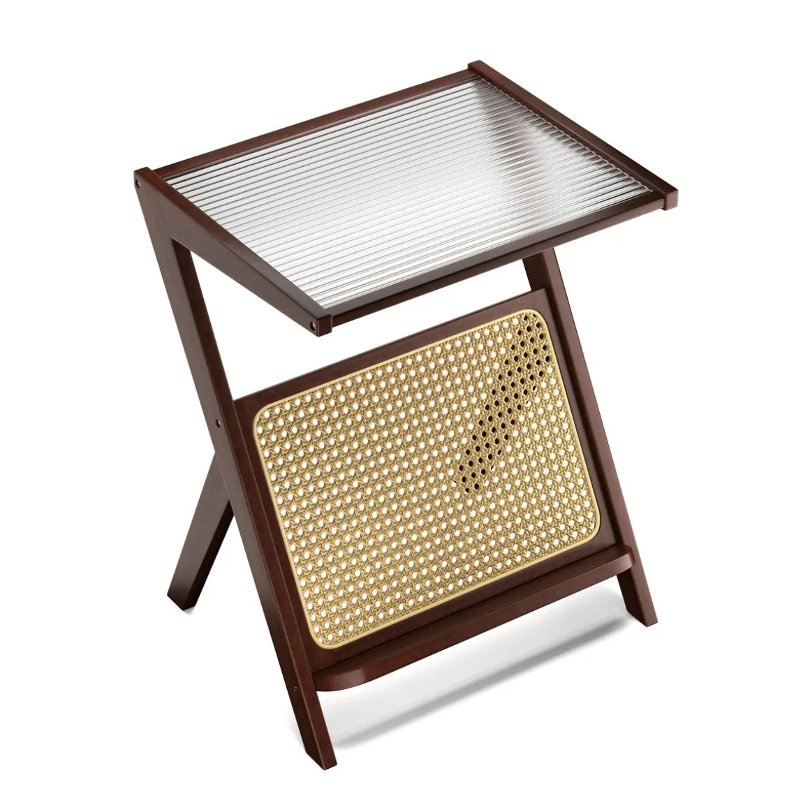 Nachttisch Glas ORVO 45 x 35 x 56 cm braun