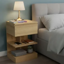 Nachttisch HIVRA mit Schublade 39 x 65 cm braun