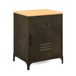 Nachttisch Industrial FORGE 39 x 51 cm schwarz/braun