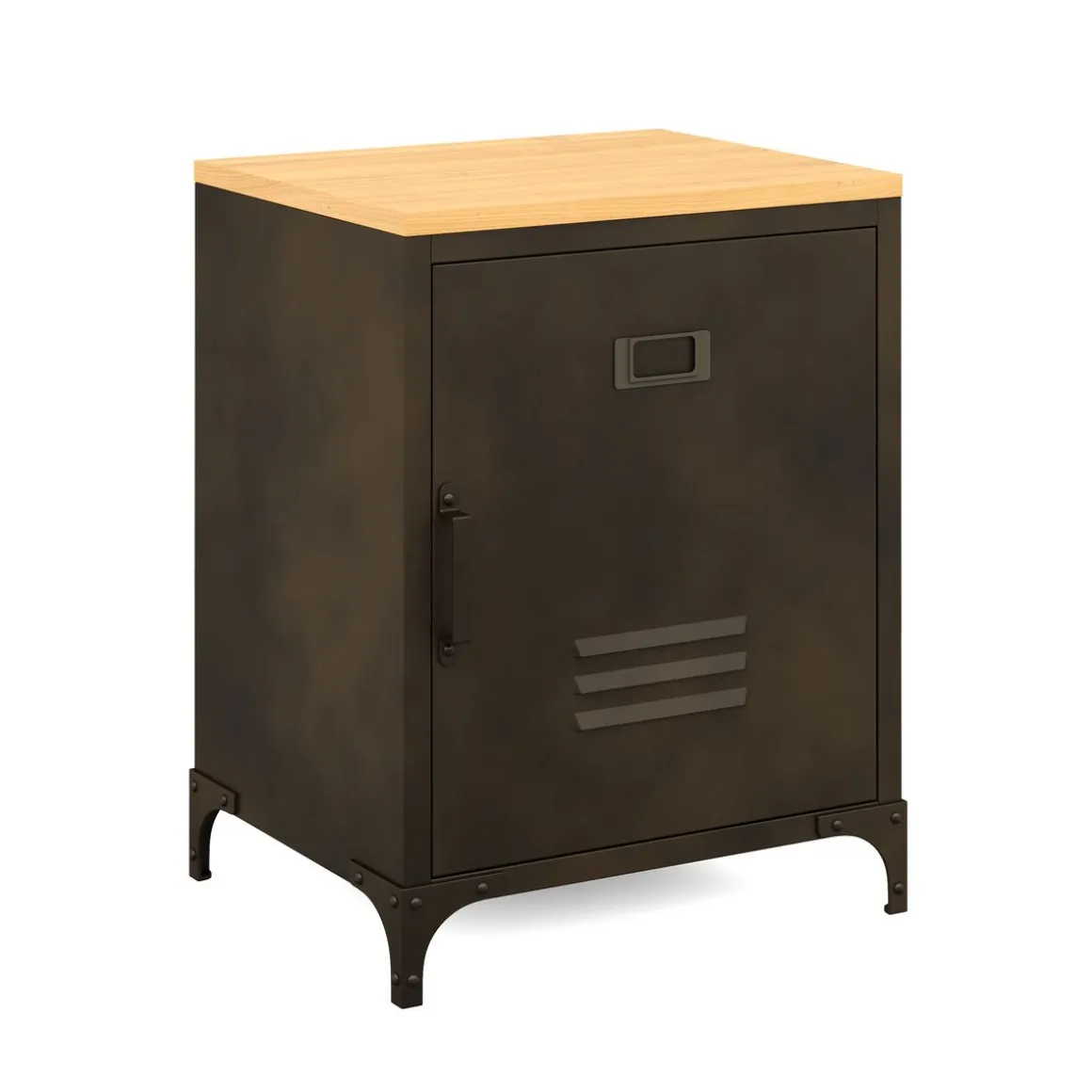 Nachttisch Industrial FORGE 39 x 51 cm schwarz/braun