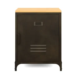 Nachttisch Industrial FORGE 39 x 51 cm schwarz/braun