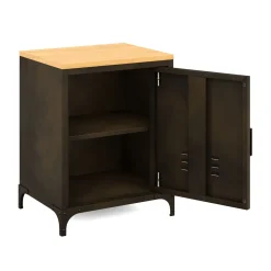 Nachttisch Industrial FORGE 39 x 51 cm schwarz/braun