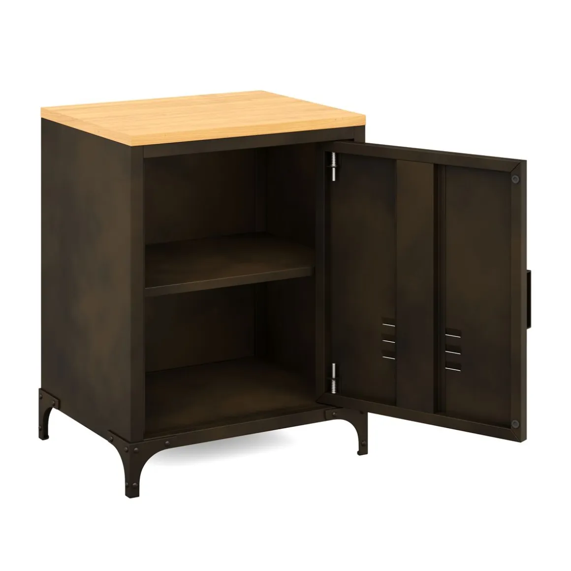 Nachttisch Industrial FORGE 39 x 51 cm schwarz/braun