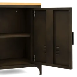 Nachttisch Industrial FORGE 39 x 51 cm schwarz/braun