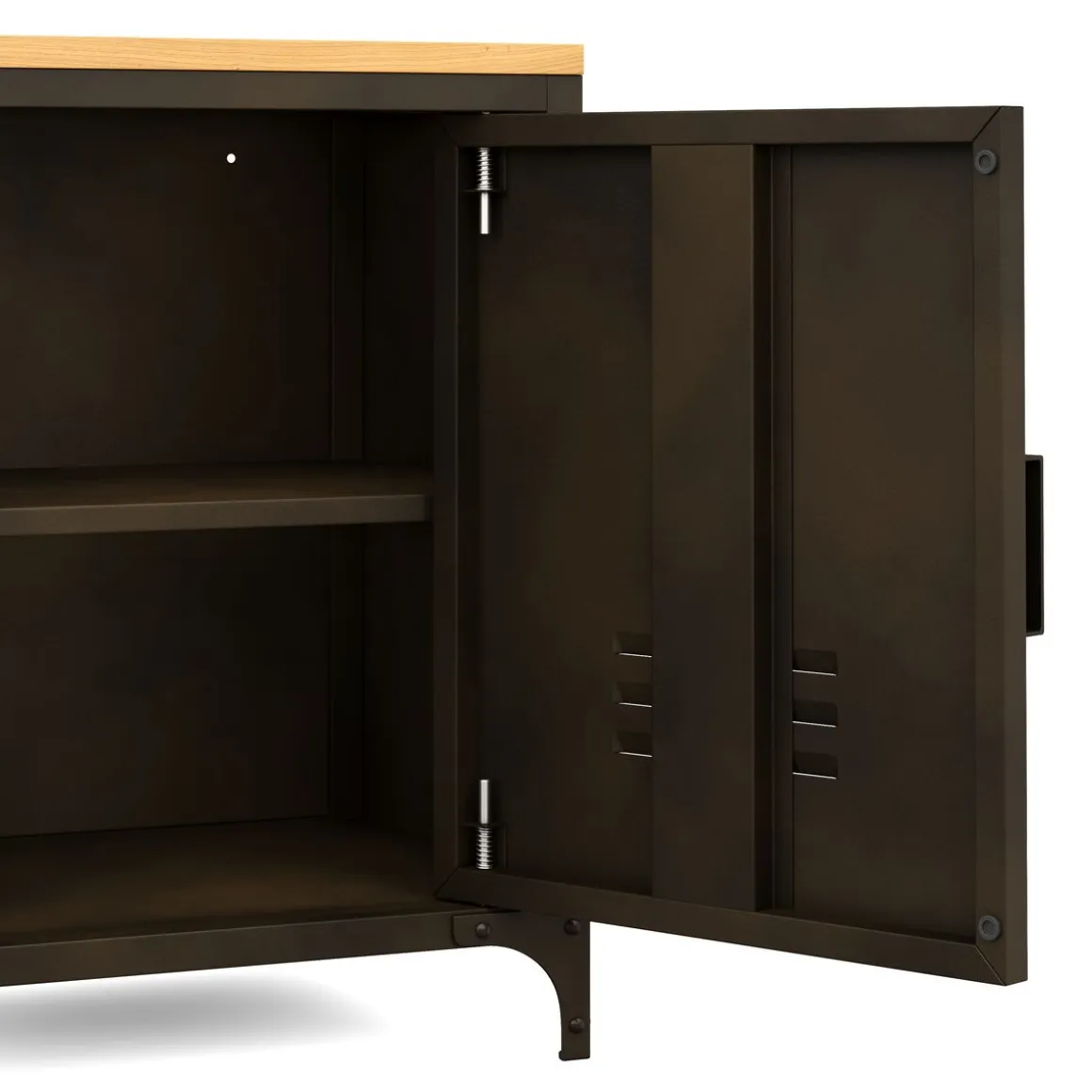 Nachttisch Industrial FORGE 39 x 51 cm schwarz/braun