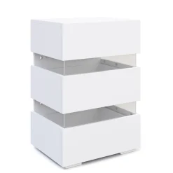 Nachttisch LED BONO mit 3 Schubladen weiss