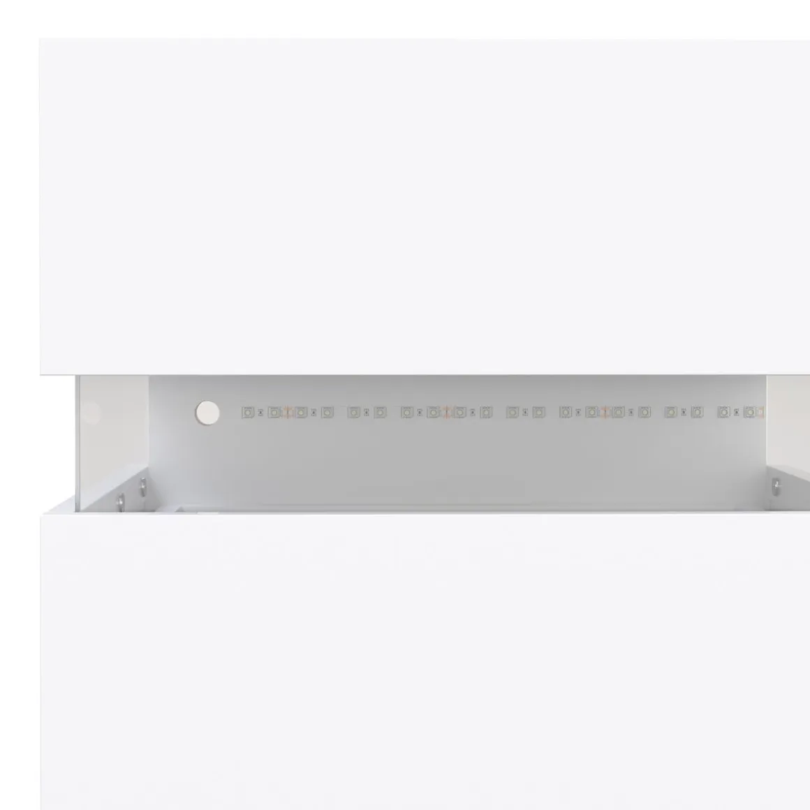 Nachttisch LED BONO mit 3 Schubladen weiss