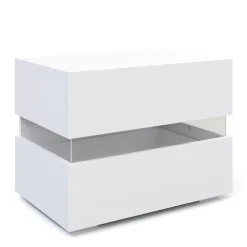 Nachttisch LED LUCA 2 Schubladen weiss