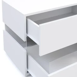 Nachttisch LED LUCA 2 Schubladen weiss