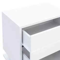 Nachttisch LED MINO mit 2 Schubladen weiss