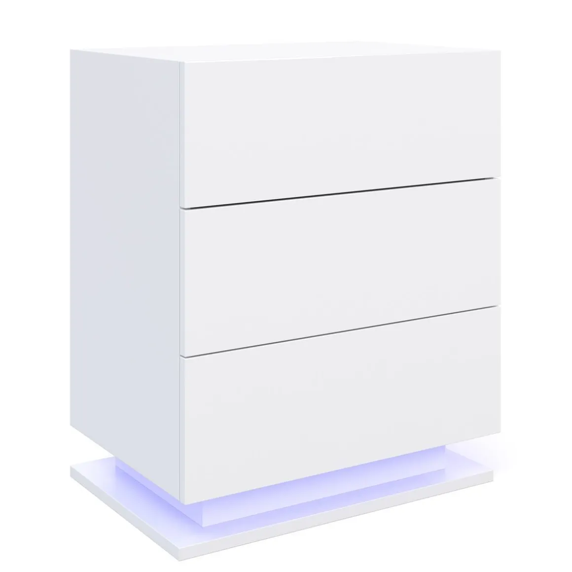 Nachttisch LED MINO 3 Schubladen weiss