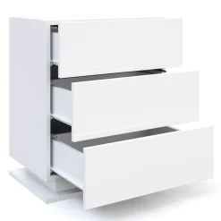 Nachttisch LED MINO 3 Schubladen weiss