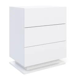Nachttisch LED MINO 3 Schubladen weiss
