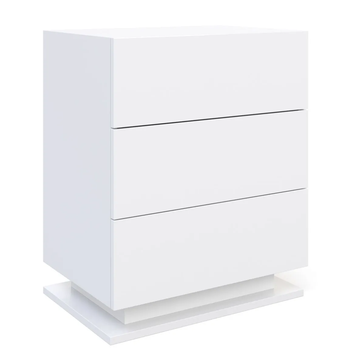 Nachttisch LED MINO 3 Schubladen weiss