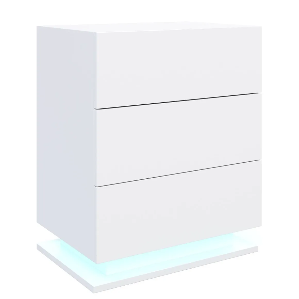 Nachttisch LED MINO 3 Schubladen weiss
