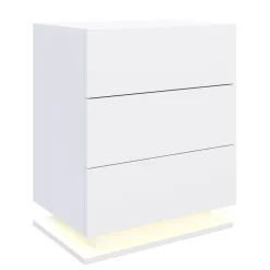 Nachttisch LED MINO 3 Schubladen weiss