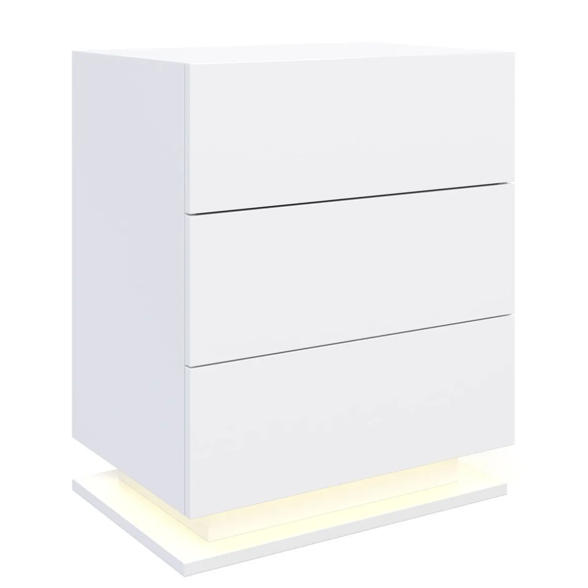 Nachttisch LED MINO 3 Schubladen weiss