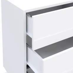 Nachttisch LED MINO 3 Schubladen weiss