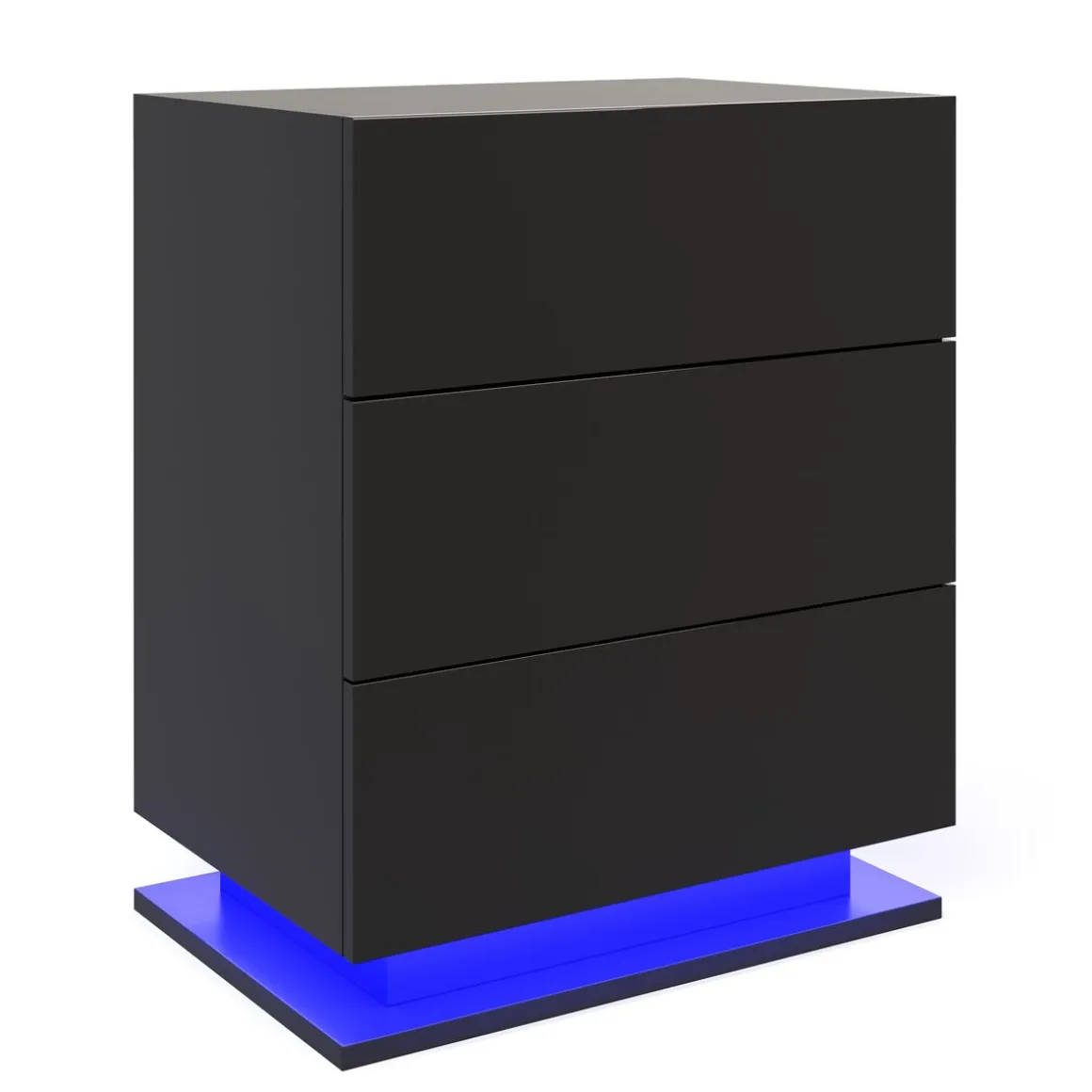Nachttisch LED MINO 3 Schubladen schwarz