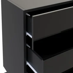 Nachttisch LED MINO 3 Schubladen schwarz