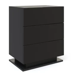 Nachttisch LED MINO 3 Schubladen schwarz