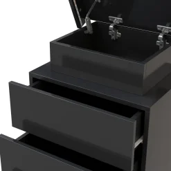Nachttisch LED MOYA 3 Schubladen schwarz