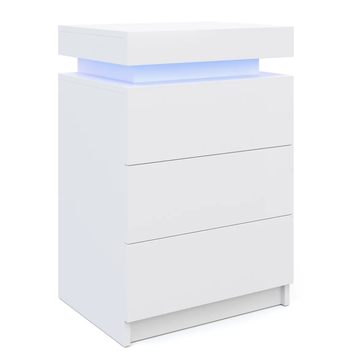 Nachttisch LED MOYA 3 Schubladen weiss