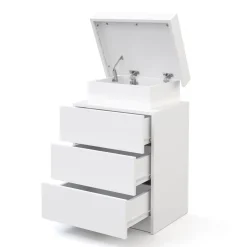 Nachttisch LED MOYA 3 Schubladen weiss