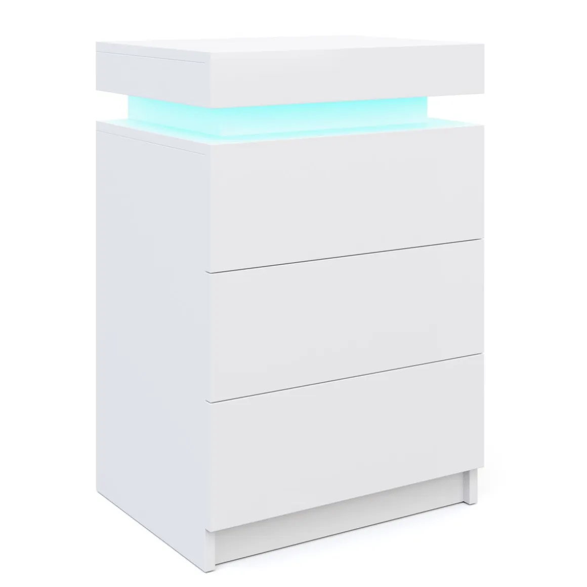 Nachttisch LED MOYA 3 Schubladen weiss