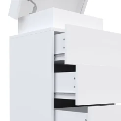 Nachttisch LED MOYA 3 Schubladen weiss