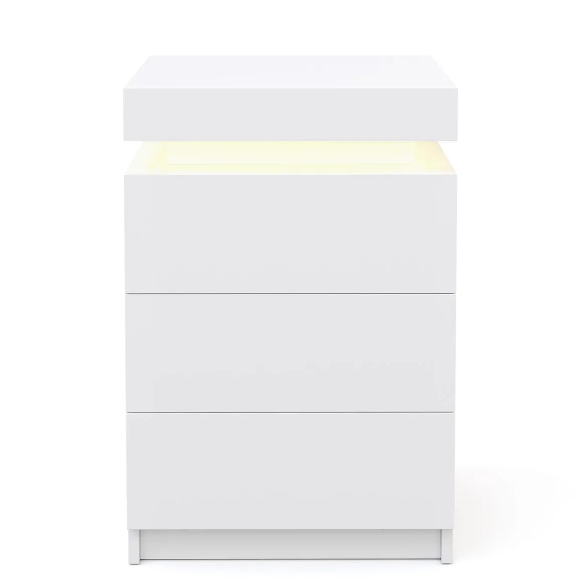 Nachttisch LED MOYA 3 Schubladen weiss