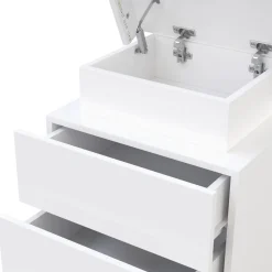 Nachttisch LED MOYA 3 Schubladen weiss
