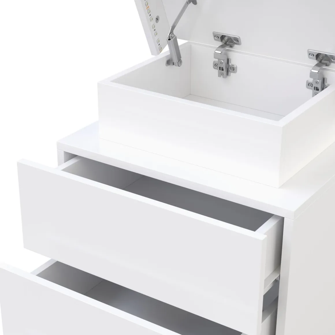 Nachttisch LED MOYA 3 Schubladen weiss