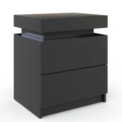 Nachttisch LED MOYA 2 Schubladen schwarz