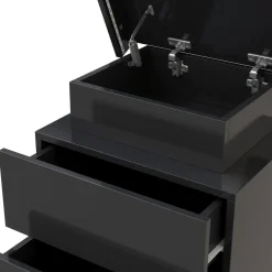 Nachttisch LED MOYA 2 Schubladen schwarz