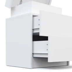 Nachttisch LED MOYA 2 Schubladen weiss