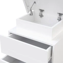 Nachttisch LED MOYA 2 Schubladen weiss