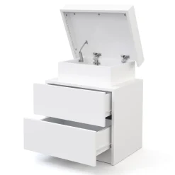 Nachttisch LED MOYA 2 Schubladen weiss