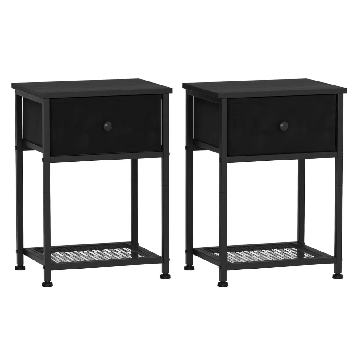 Nachttisch Metall ARCHIE 39 x 55 cm 2er Set schwarz