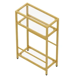 Nachttisch Metall SILVIA 40 x 62 cm 2er Set gold