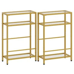 Nachttisch Metall SILVIA 40 x 62 cm 2er Set gold