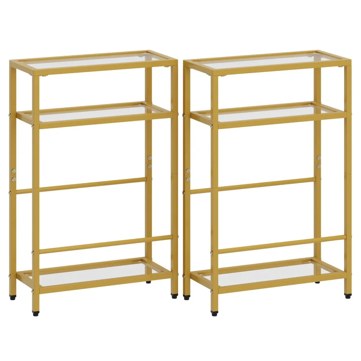 Nachttisch Metall SILVIA 40 x 62 cm 2er Set gold