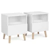 Nachttisch NORDIC 40 x 50 cm 2er Set weiss