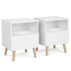 Nachttisch NORDIC 40 x 50 cm 2er Set weiss