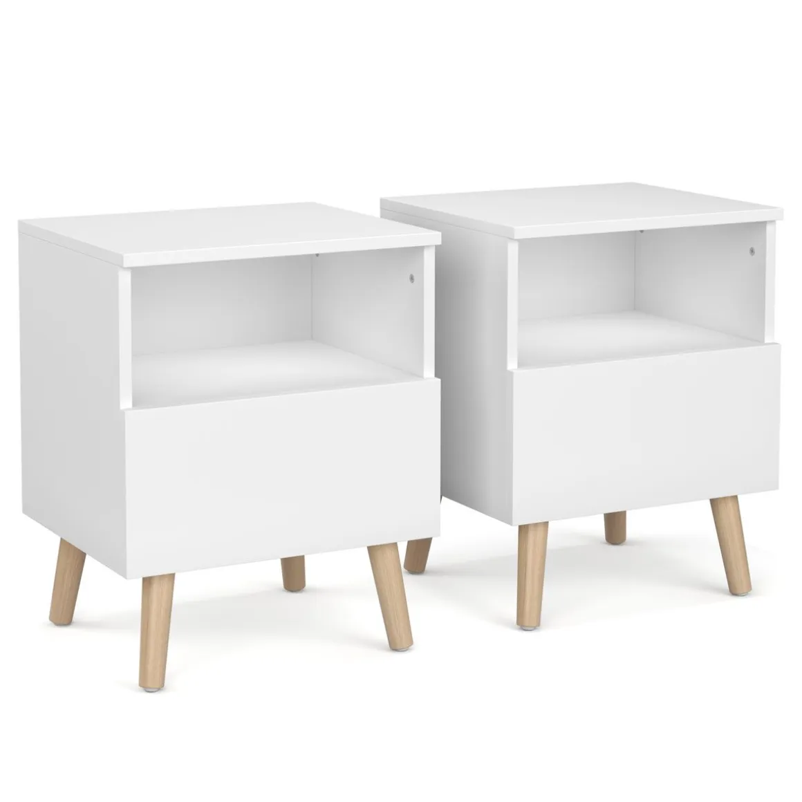 Nachttisch NORDIC 40 x 50 cm 2er Set weiss